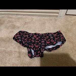 Cleo Pole Dance Shorts Black with Red Roses Small